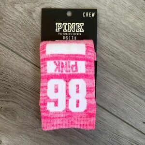 PINK Victoria's Secret Crew Socks - Pink and White